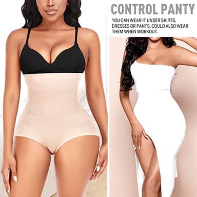 Women Tummy Control Shapewear Panties Shaping Underwear High Waist Body Shaper(#14 High-waist Slimming Beige, Large) - Image 6
