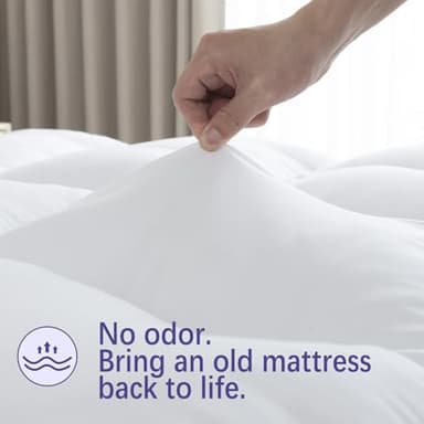 Memory Foam Mattress Topper Queen – 2inch, Pressure-Relieving Bed Topper with Secure Strap Design for Back Pain, Soft and Supportive, Shredded Memory Foam - Image 4