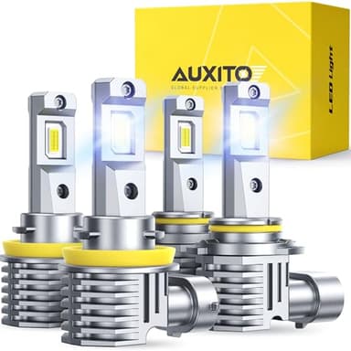 AUXITO H11 9005 LED Bulb, 900% Ultra-Bright, 6500K 68000LM Light, Plug and Play, Long Lifespan, No Flicker, 99% Compatibility, Pack of 4 - Image 1