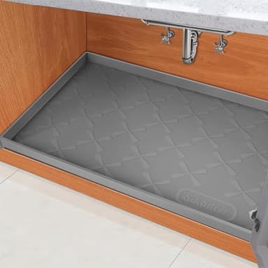 SIKADEER 28" x 19" Under Sink Mat Waterproof, Silicone Mat Kitchen Drawer Shelf and Cabinet Liner, Sink Protector for Kitchen Organizers and Storage, Boot Tray Pet Food Mats - Image 1