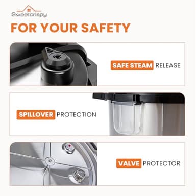 Sweetcrispy 8QT Electric Pressure Cooker,16-in-1 Instant Multi Kitchen Appliances, Slow Cooking Pot Rice Steamer Yogurt Maker, Stainless Steel - Image 7