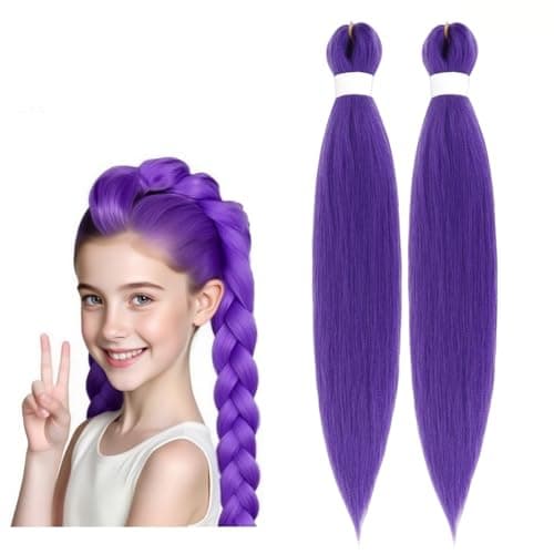 Purple Braiding Hair, Rumi Hair Extensions Purple, Long Rumi Wig hair Extensions for braids, Synthetic Crochet Braiding Twist Hair Halloween Costume Cosplay (24IN) - Image 1