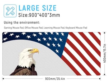 JIALONG Large Gaming Mouse Pad, XXL Desk Mat, Durable Extended Mousepad with Stitched Edges, Non-Slip Base Keyboard Mat for Gamer, Office and Home - 35.4x15.7 Inches - Image 2