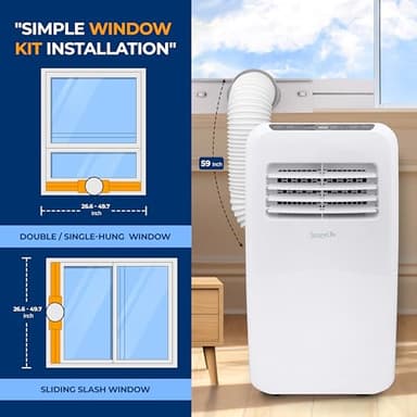 SereneLife 3-in-1 Portable Air Conditioner with Built-in Dehumidifier Function,Fan Mode, Remote Control, Complete Window Mount Exhaust Kit - Image 4