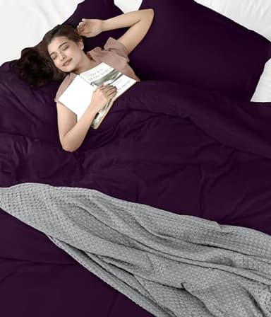 Utopia Bedding Duvet Cover Twin Size - 2 Piece with Zipper Closure - 1 Comforter Cover 68X90 Inches & 1 Pillow Sham 20X26 Inches (Purple) Comforter Not Included - Image 7