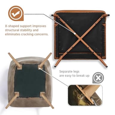 Yaheetech Accent Chair, Living Room Chair Mid Century PU Leather Armchair Lumbar Pillow, Comfy Upholstered Reading Chair Wood Leg Bedroom Lounge Brown - Image 7
