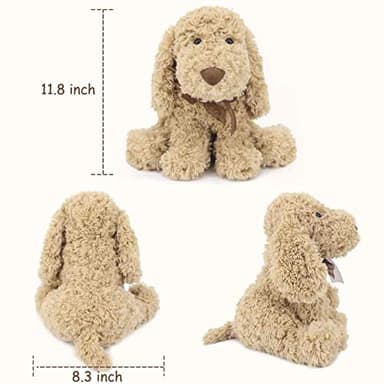 WEIGEDU Poodle Puppy Goldendoodle Stuffed Animal, Adorable Toy Dog Labradoodle Plush for Kids Boys Girls Birthday Easter Nursery Bedtime Gift, 11.8“ Golden - Image 3
