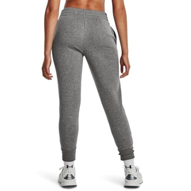 Under Armour Womens Rival Fleece Joggers, (025) Castlerock Light Heather / / White, Large - Image 2