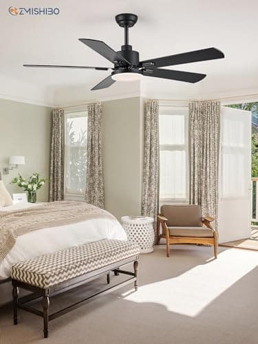 ZMISHIBO 2 Pack 52" Ceiling Fans with Lights, Black Modern Ceiling Fan with Remote, Farmhouse Indoor Ceiling Fan with Dual Finish Blades, Quiet & Strong Motor, Bright LED Light. - Image 8