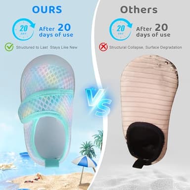 ihuan Baby Infant Water Shoes Girls Boys Swim Beach Pool Summer Toddler Sandals Kids Wide Toe Barefoot Quick Dry Non-Slip Breathable for Surf River Green - Image 7