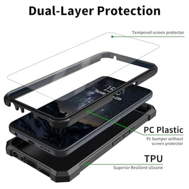 ACWDMKH for TCL ION V Phone Case/TCL ION X / 40Z Phone Case T607DL with Tempered Glass Screen Protector Dual Layer Structure Protection Shockproof Corner TPU Bumper Cover,Cute Highland Cow - Image 3