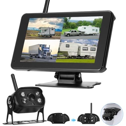 Wireless Backup Camera for Truck. Rv - Vehicle Backup Camera with 7'' 1080P HD Monitor - IP69 Waterproof Reverse Camera with BSD Alert and Night Vision for Car, Van, SUV, Trailer and Camper - Image 1