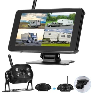 Wireless Backup Camera for Truck. Rv - Vehicle Backup Camera with 7'' 1080P HD Monitor - IP69 Waterproof Reverse Camera with BSD Alert and Night Vision for Car, Van, SUV, Trailer and Camper - Image 1