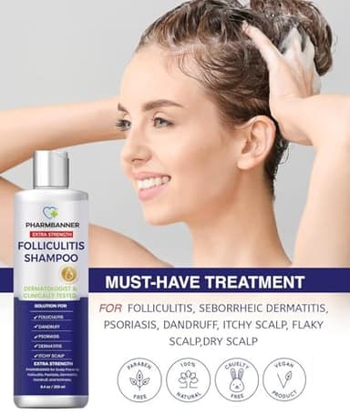 PHARMBANNER Anti-Fungal Shampoo for Folliculitis, Seborrheic Dermatitis, Scalp Psoriasis - Relieves Itchy & Dry Scalp - Image 7