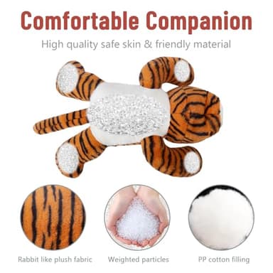 Niuniu Daddy 20" | 3.3 Pound Tiger Weighted Stuffed Animals for Adults, Stuffed Tiger Plush Toy for Toddler Teens Kids, Large Fluffy Plushy Pillow with Soft Fur for Present Christmas Birthday - Image 8