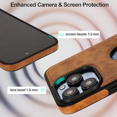KSELF Leather Case for iPhone 13 Pro Max Case, Protective Slim with Kickstand Shockproof Phone Cases, Built-in Invisible Stand Compatible with iPhone 13 Pro Max 6.7'' (Brown, for iPhone 13 Pro max) - Image 4