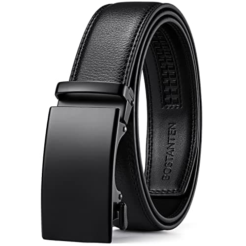 BOSTANTEN Ratchet Mens Belt Leather Dress and Casual with Adjustable Buckle, Trim to Fit - Image 1