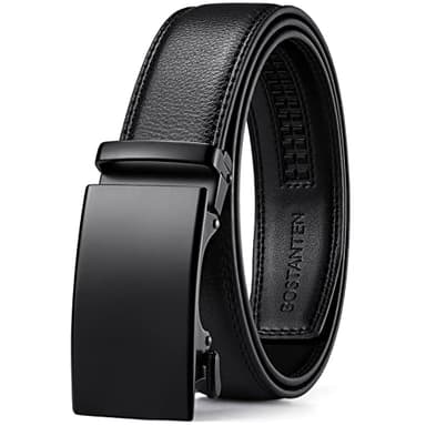 BOSTANTEN Ratchet Mens Belt Leather Dress and Casual with Adjustable Buckle, Trim to Fit - Image 1
