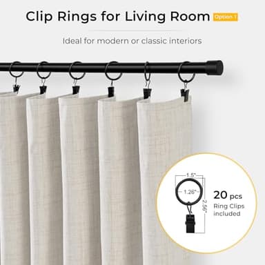 INOVADAY 100% Blackout Curtains for Bedroom, Black Out Curtains 96 Inch Long, Clip Rings Linen Blackout Drapes, Thermal Insulated Room Darkening for Living Room, 2 Panels - Beige,W50xL96 - Image 3