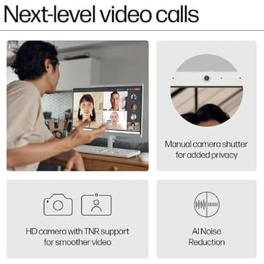 HP 2025 New 22 Inch All-in-One Desktop Computer • Intel CPU • Ultra-Quiet Design • Microsoft Office Trial • Wi-Fi 6 • White KB & Mouse • WOWPC Recovery USB • Windows 11 (20GB RAM | 1TB SSD) - Image 6