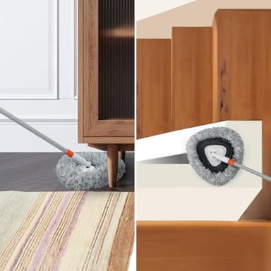 Wall Cleaner Mop with 83.5” Long Handle,Baseboard Cleaner Mop 360°Rotatable Adjustable,Ceiling Duster Tool with 3 Replacement Pads for Walls, Window, Floor - Image 8