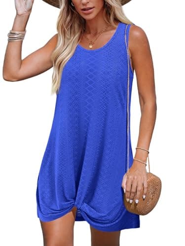 BKRIVE Womens Bathing Suits 2025 Swimsuit Coverup Beach Dresses Cruise Outfits Vacation Essentials Blue L - Image 1