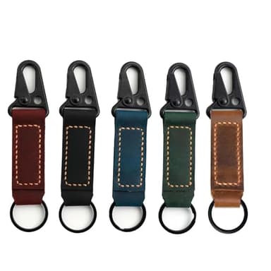 Turbosnail handmade leather keychain,leather Vintage durability keychain, Gift For Birthday (Red) - Image 6