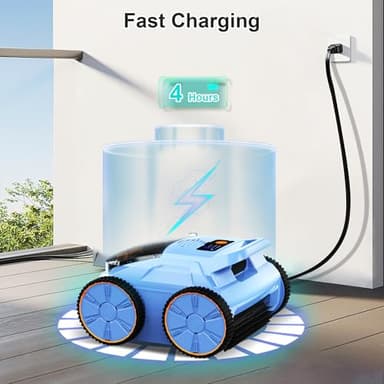 (2025 New) Robotic Pool Vacuum, Robotic Pool Cleaner for Inground Pools, Pool Robot with Smart Navigation, Floor/Wall/Waterline Cleaning, 180 Mins Runtime for Pool Up to 2100 Sq.ft - Image 9
