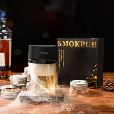 SMOKPUB Electric Whiskey Smoker Kit Built-in Lighter, No Butane Needed, Rechargeable Cocktail Smoker Kit with 6 Wood Chips, Old Fashioned Drink Smoker Kit, Bourbon Whiskey Gifts for Men,Dad,Husband - Image 8