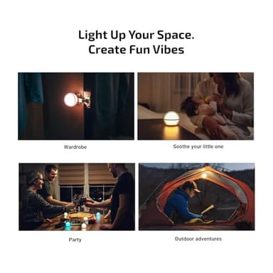OLIGHT Sphere Smart Night Light, 75 lumens Stepless Dimming Table Lamp with Remotely APP Control, Magnetic Rechargeable RGB Ambient Lighting for Sleeping, Reading, and Relaxation - Image 6