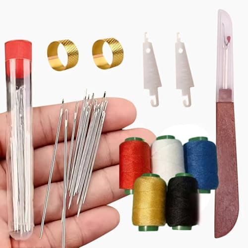 Big Eye Steel Sewing Needles Kit, 37PCS Stainless Steel Sewing Needle Kit, Steel Needle Sewing Kit, Stainless Steel Needles for Hand Sewing Kit, for Hand Sewing(36 pcs) - Image 1
