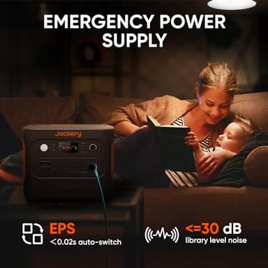 Jackery 1000 Plus Solar Generator Kit - 2528Wh Portable Power Station, 2x100W Solar Panels, 2000W Output - For RV, Camping, Emergencies - Image 8