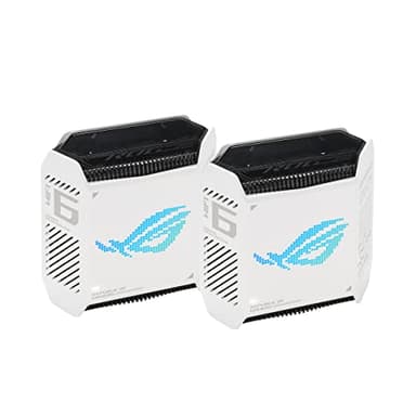 ASUS ROG Rapture GT6 (2PK) AX10000 Tri-Band WiFi 6 Gaming Mesh System, Covers up to 5,800 sq ft, 2.5 Gbps Port, Triple-Level Game Acceleration, UNII 4, Free Lifetime Internet Security, Moonlight White - Image 1