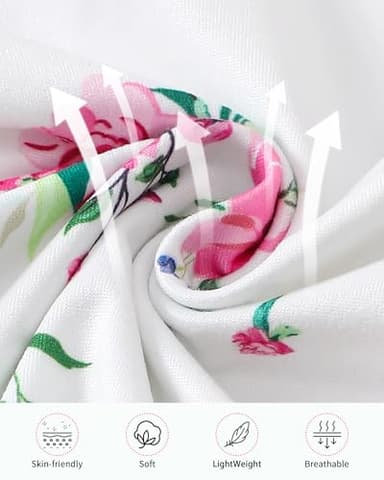 SUNNY PIGGY Baby Girl Clothes Ruffle Short Sleeve Romper Long Pants Set with Headband Newborn Infant Outfits RoseRed 3-6M - Image 5