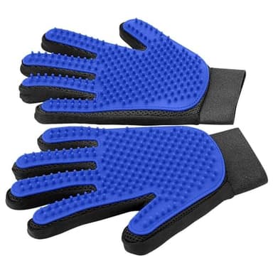 Upgrade Efficient Pet Hair Remover Gloves - Gentle Shedding Brushes for Dogs, Cats & Horses with Long and Short Hair - 1 Pair (Blue) - Image 1