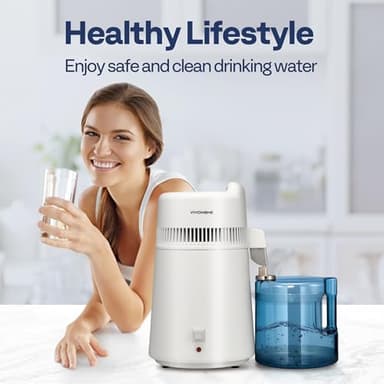 VIVOHOME Water Distiller Countertop 1.6 Gallon/6L 900W Distilled Water Machine with Smart Switch Purifier Filter for Home Office, White - Image 2