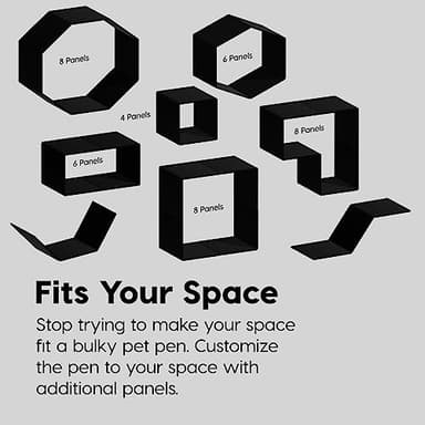 IRIS USA 24" 8-Panel Dog Playpen with Door, 83.5 x 83.5 x 23.63, Puppy Playpen, Dog Play Pen Indoors, Pet Fence, Puppies/Small Dogs, Black - Image 10