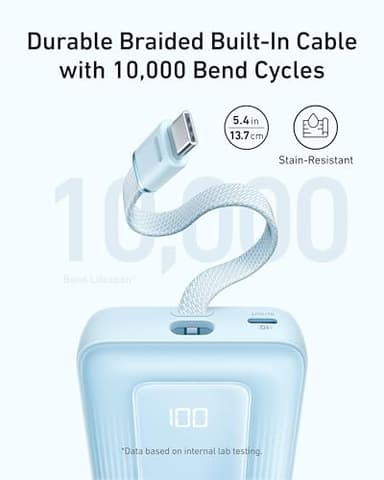 Anker Portable Charger, 10,000mAh 30W Power Bank, USB-C in and Out Fast Charging Battery Pack, Travel Essential Phone Power Bank, for iPhone 16/15, iPad, MacBook, Galaxy, Google, and More - Image 3