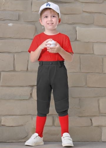 MIVEI 2T/3T/4T/5T/6T Youth Toddler Boys Baseball Pants - Kids Gilrs Tee Ball Softball Football Pants with Belt Loop UPF50+ - Image 6