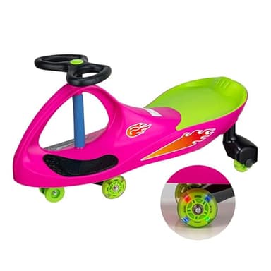 PlasmaCar Lightning Glow Rider - Inertia & Movement Powered Ride-On Toy, Light-Up Wheels, Indoor-Outdoor Play Pink & Green - Image 2