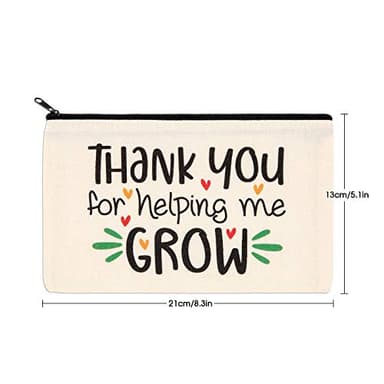 PARBEE Teacher Gift Makeup Bag, 12PCS Canvas Cosmetic Pouch Zippered Toiletry Bags Case, Appreciation Gifts for Teachers - Image 6