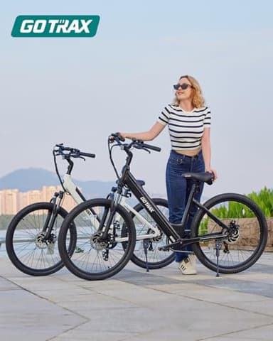 Gotrax Dolphin 26" Electric Bike, Max Range 30Miles(Pedal-assist1) & 20Mph Power by Peak 500W, 5 Pedal-Assist Levels & Front Suspension, 7-Speed&Boost Mode, City E-Bike for Adult White - Image 9
