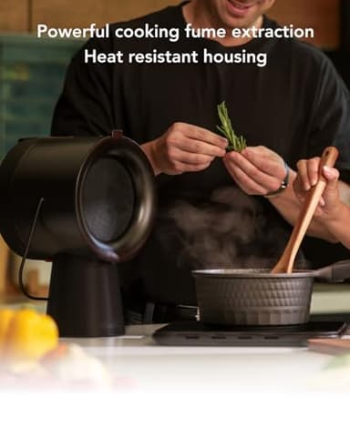 AirHood Essential Set | Portable Range Hood 2 with Battery Pack and Base Boost Included | Enhanced Airflow & LED Touch Pane - Midnight Black - Image 2