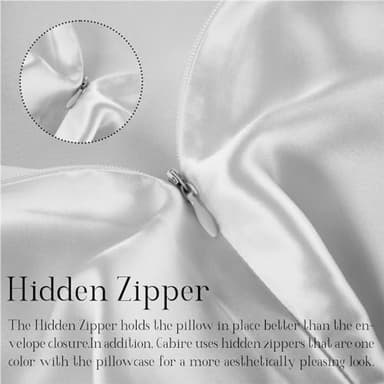 Gabire Mulberry Silk Pillow Cases Set of 2, Both Sides Real Silk Pillowcase for Hair and Skin Prevent Acne Pillowcase Organic Silk Pillowcases 2 Pack with Hidden Zipper, White, Standard (20"×26") - Image 4
