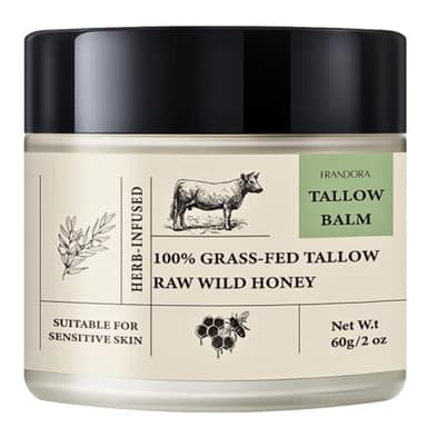 FRANDORA Beef Tallow & Honey Balm – All-Natural Moisturizer Hydrates and Nourishes the Skin, Grass-fed Beef Tallow Honey Balm blend - Ultra-Nourishing Moisturizer for Face, Body & Hands. - Image 1