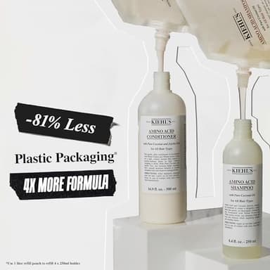 Kiehl's Amino Acid Shampoo, with Coconut Oil to Clarify and Cleanse, Helps Strengthen, Prevent Breakage, Suitable for All Hair Types, Paraben-Free - 33.8 fl oz /1 Liter Refill - Image 6