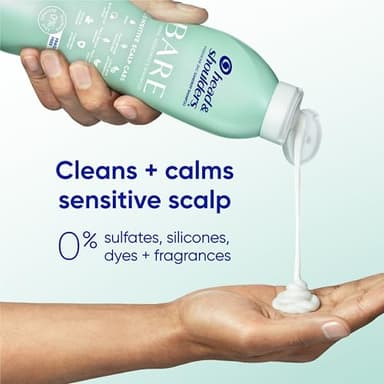 Head & Shoulders BARE Dandruff Shampoo Twin Pack, Fragrance-Free, Sensitive Scalp Care, Sulfate-Free, Silicone-Free, Dye-Free, Eco-Friendly Bottles, Safe for All Hair Types, 13.5 Fl Oz Each (Set of 2) - Image 4