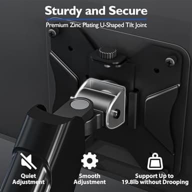 BONTEC Monitor Arm Desk Mount, Gas Spring Monitor Stand, Adjustable Full Motion VESA with C Clamp & Grommet Base, Supports 6.6-19.8lbs LCD/LED Tilt, Swivel, Rotation (Dual Arms, 13-32 Inch) - Image 2