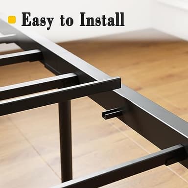 LIKIMIO King Bed Frame with Headboard and Footboard, Metal Strong Supports, Easy Assembly, Noise-Free, No Box Spring Needed, Walnut - Image 9