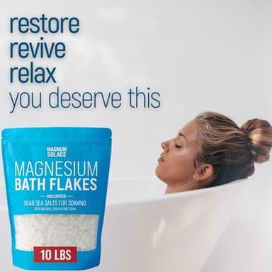 Magnesium Flakes for Bath - Magnesium Chloride Flakes - Dead Sea Salts for Soaking, 10 LBS - Image 2